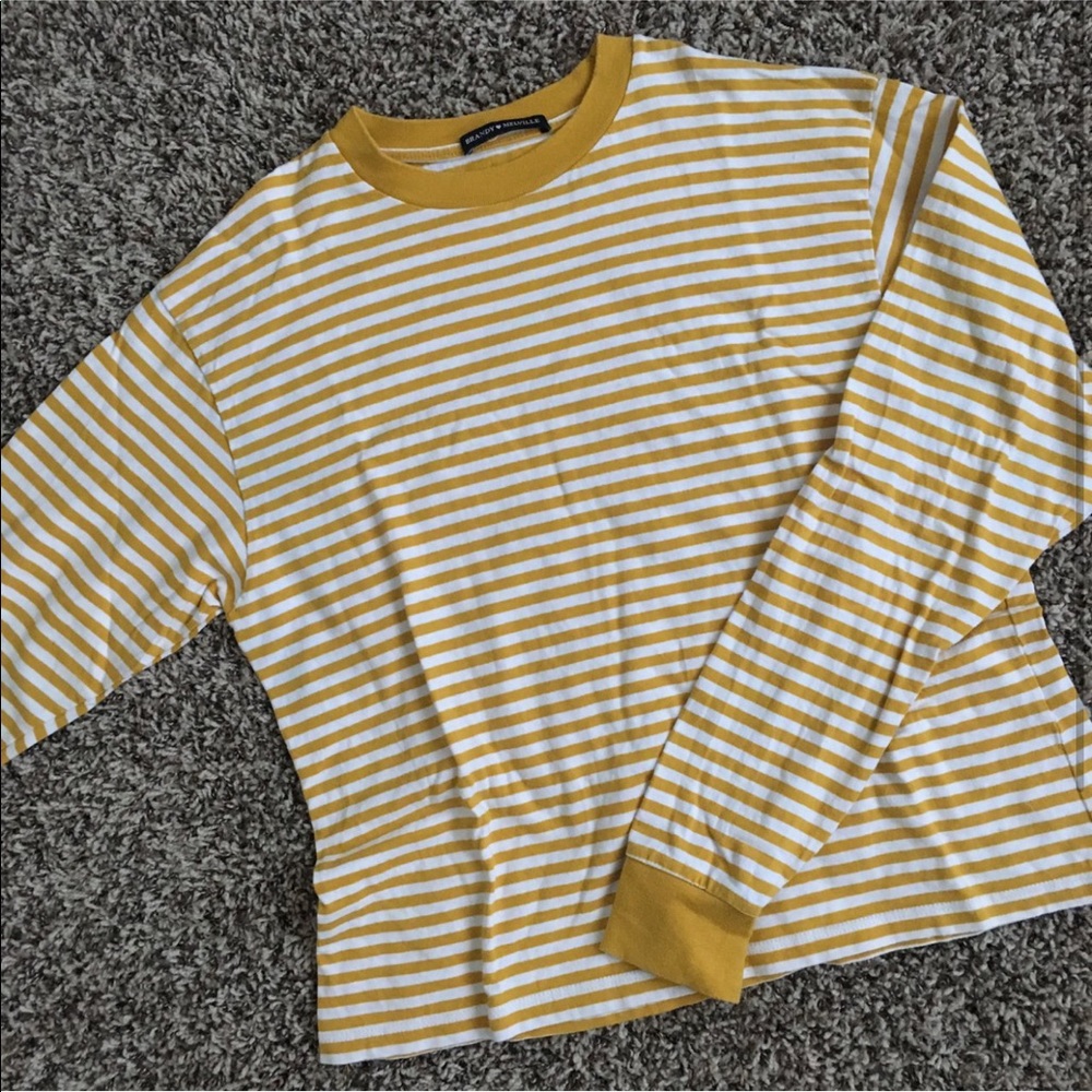 Brandy Melville Yellow & White Striped Longsleeve